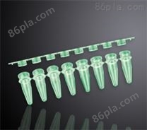 巴罗克biologix 0.2毫升八连平盖PCR管，绿色